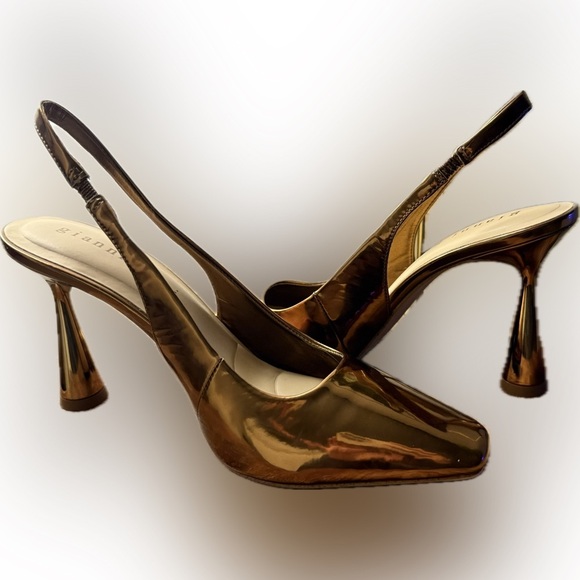Gianni Bini Bronze Slingback Heels Size 8.5 - Picture 5 of 10